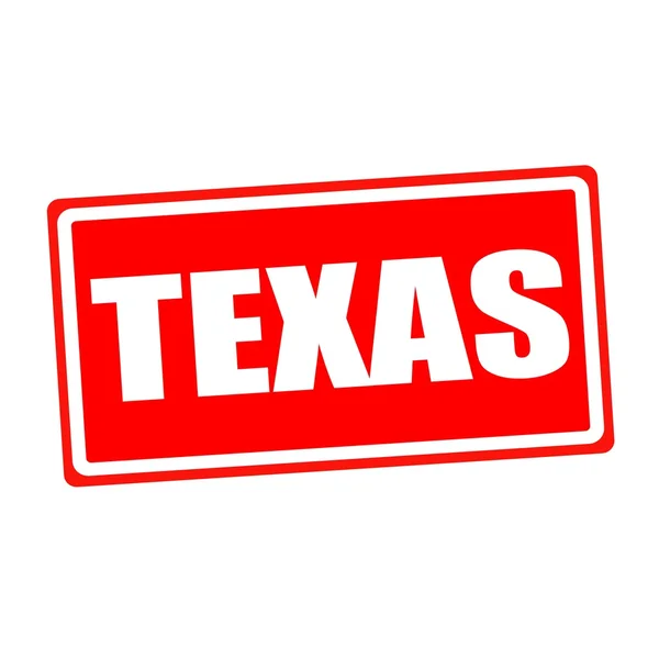 Texto de sello blanco de Texas sobre fondo rojo — Foto de Stock