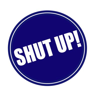 Mavi beyaz Damga metni Kapa çeneni