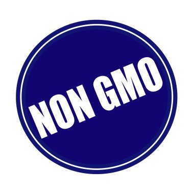 Olmayan GDO beyaz damga metni mavi