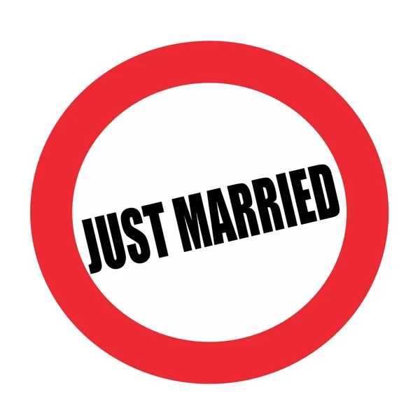 JUST MARRIED black stamp text on white — Stock Photo, Image