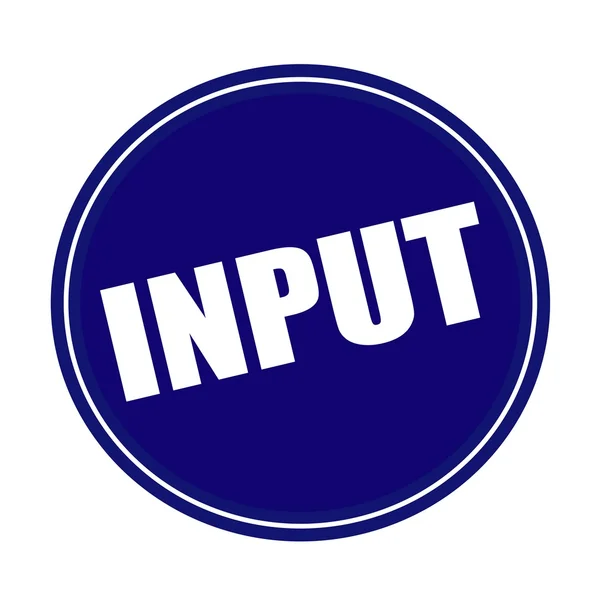 Input white stamp text on blue — Stock Photo, Image