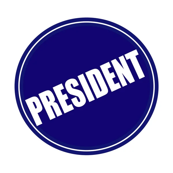 Elnök fehér bélyegzőszöveg kék — Stock Fotó
