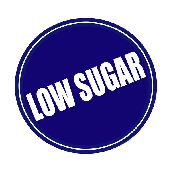 Low sugar white stamp text on blue — Stock Photo, Image