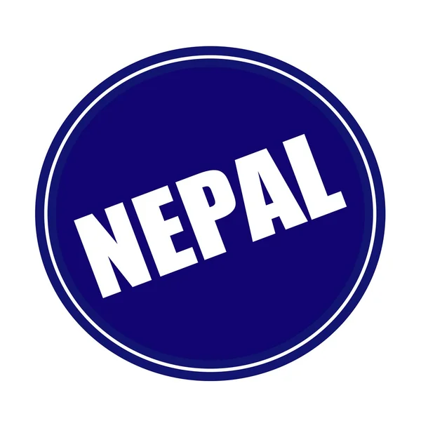 Текст белой марки НЕПАЛ на синем фоне — стоковое фото