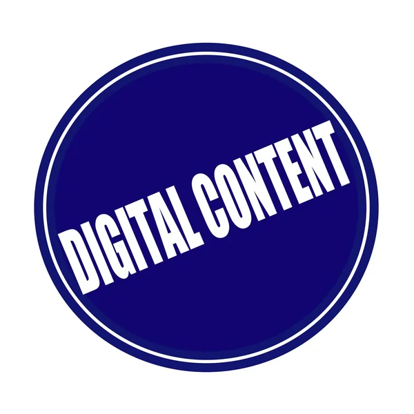 Digital Content vit stämpel text på blå — Stockfoto