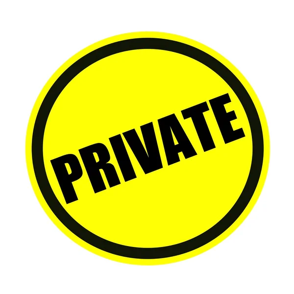 Privater schwarzer Stempeltext auf gelb — Stockfoto