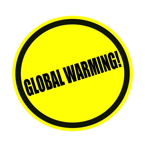 Testo timbro nero riscaldamento globale su giallo — Foto Stock