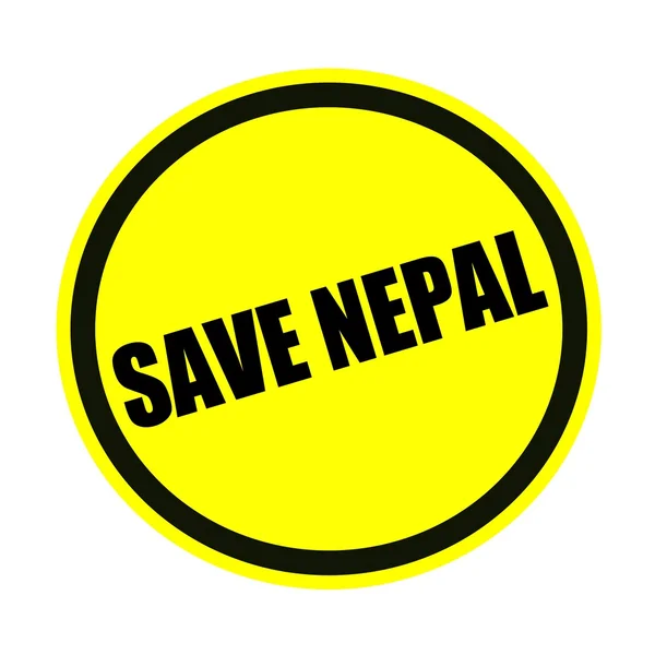 Enregistrer le texte du timbre noir nepal sur jaune — Photo