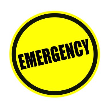 Acil siyah Damga metni sarı