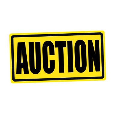 Açık artırma siyah Damga metni sarı