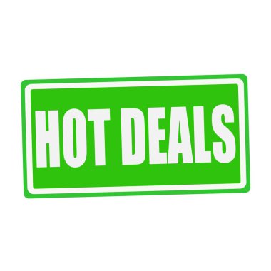 Sıcak fırsatlar beyaz Damga metni yeşil