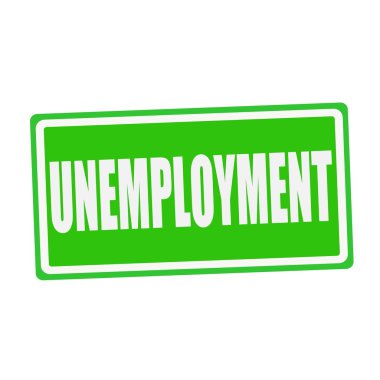 İşsizlik beyaz Damga metni yeşil