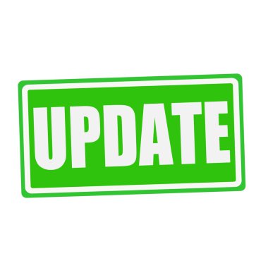 Yeşil beyaz Damga metni güncelleştirme