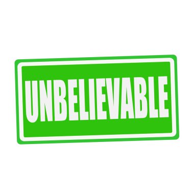 İnanılmaz beyaz Damga metni yeşil