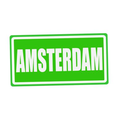 Amsterdam beyaz Damga metni yeşil