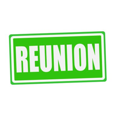 Reunion beyaz Damga metni yeşil