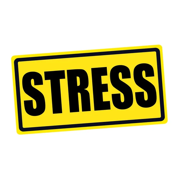Stress zwarte stempel tekst op geel — Stockfoto