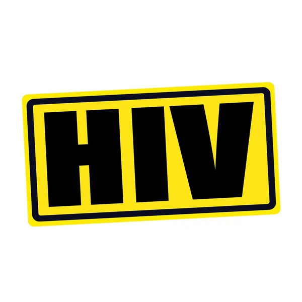 Teks stempel hitam HIV pada kuning — Stok Foto