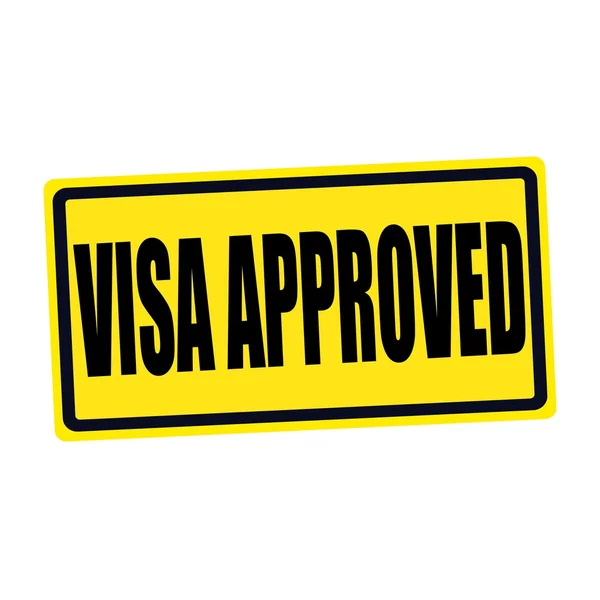 Visa aprobado texto de sello negro en amarillo —  Fotos de Stock