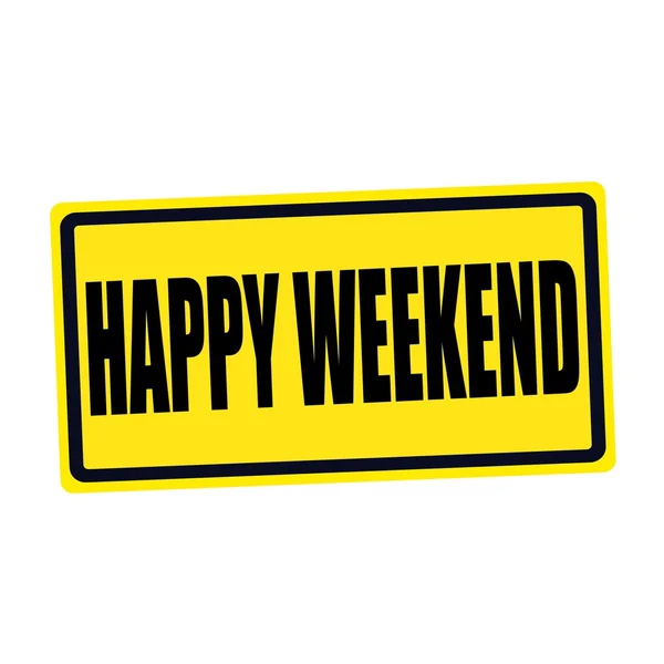 Happy weekend black stamp text on yellow — Stock Photo, Image