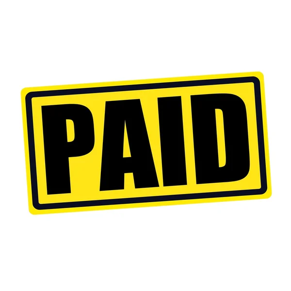 Bezahlter schwarzer Stempeltext auf gelb — Stockfoto