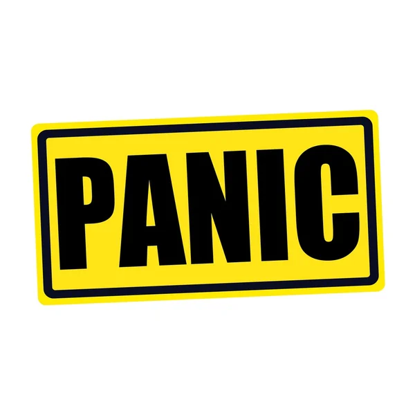 Panic black stamp text on yellow — Stock Photo, Image