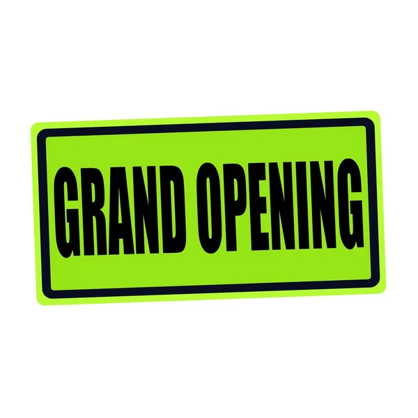 GRAND OPENING black stamp text on green — Stock Photo, Image