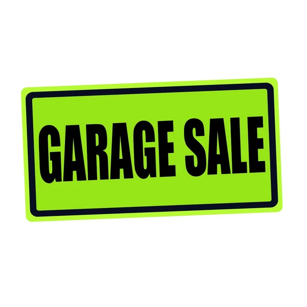 GARAGE SALE черная печать текст на зеленом — стоковое фото