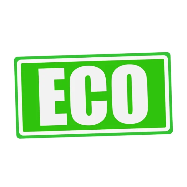 ECO texto de sello blanco en verde — Foto de Stock