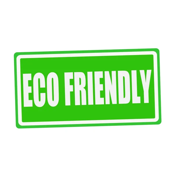 ECO FRIENDLY texte timbre blanc sur vert — Photo