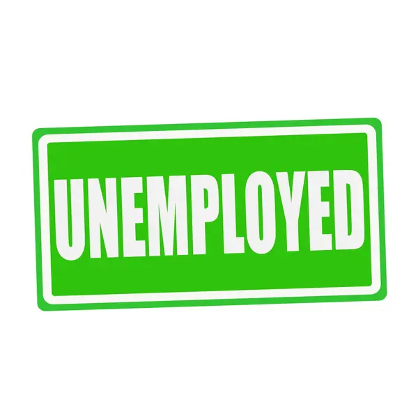 Arbetslösa vita stämpel text på green — Stockfoto