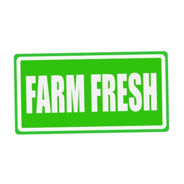 FARM FRESH white stamp text on green