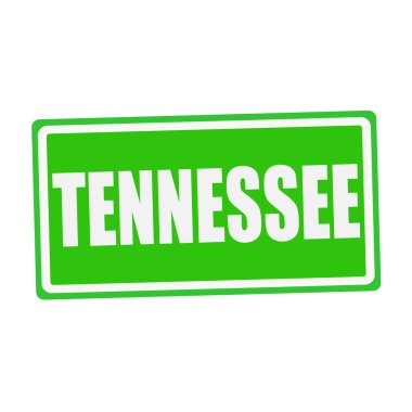 TENNESSEE white stamp text on green