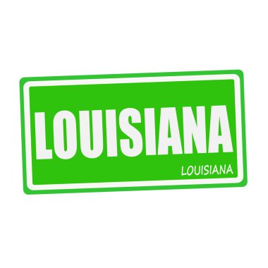 LOUISIANA white stamp text on green