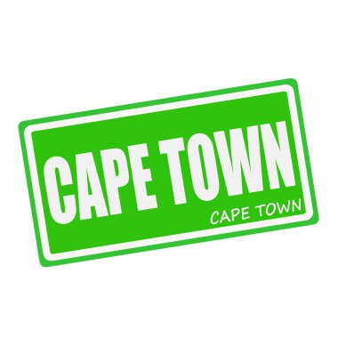 CAPE TOWN white stamp text on green