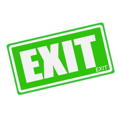 EXIT white stamp text on green