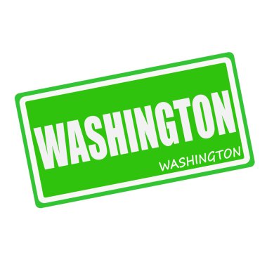 WASHINGTON white stamp text on green