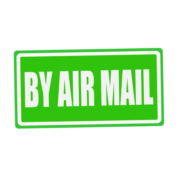 BY AIR MAIL texte de timbre blanc sur vert — Photo