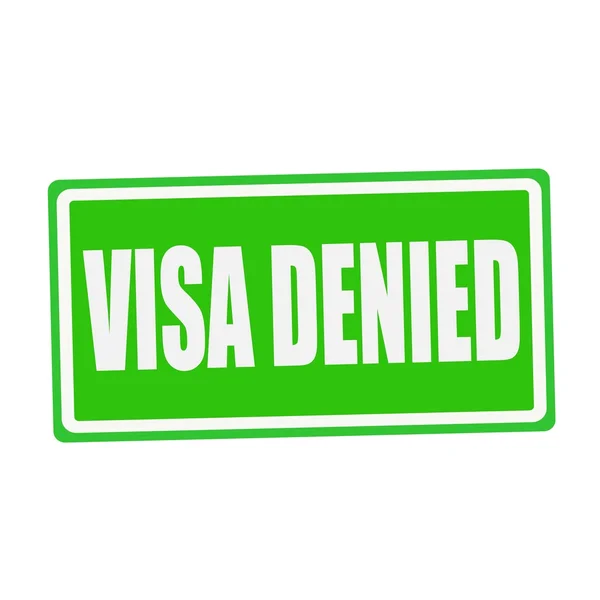 VISA DENIED white stamp text on green — 图库照片