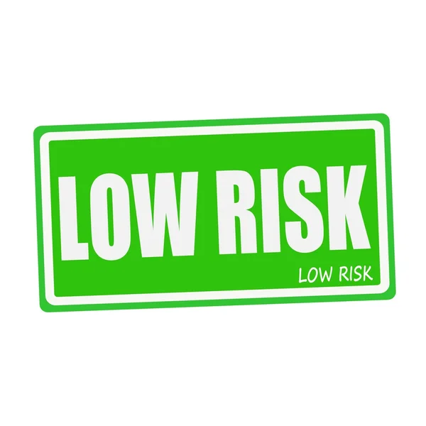 LOW RISK white stamp text on green — 스톡 사진