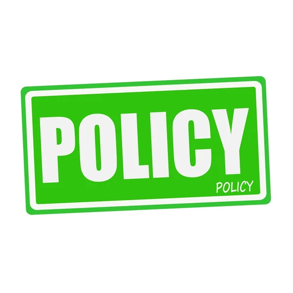 POLICY white stamp text on green — Stok fotoğraf