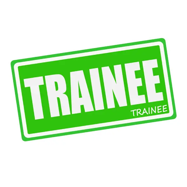 TRAINEE texte de timbre blanc sur vert — Photo