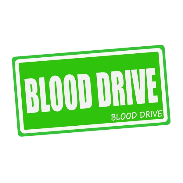 BLOOD DRIVE white stamp text on green — Stock fotografie