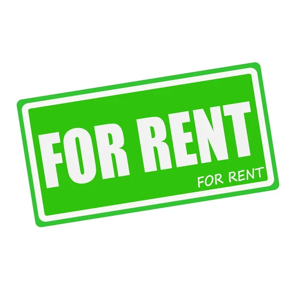 FOR RENT white stamp text on green — Stockfoto