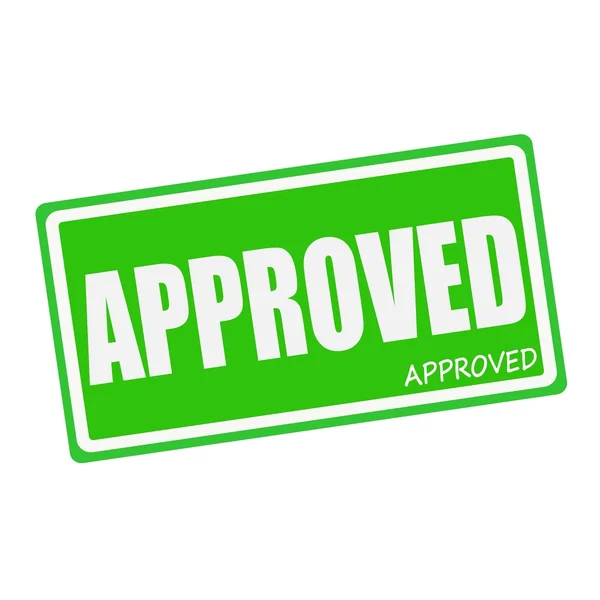 APPROVED white stamp text on green — Stockfoto