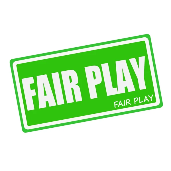 FAIR PLAY white stamp text on green — 图库照片