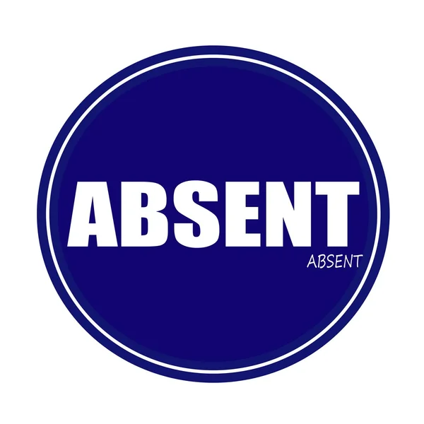 ABSENT white stamp text on blue — Stock Photo, Image