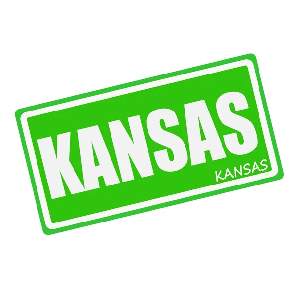 KANSAS texto de sello blanco en verde — Foto de Stock