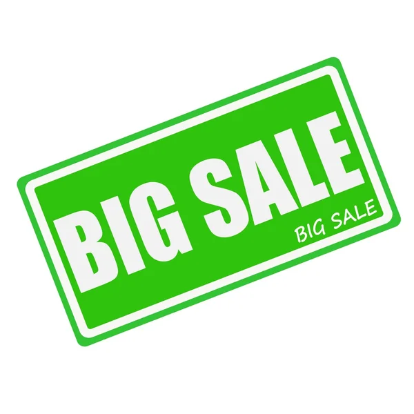 BIG SALE white stamp text on green — Stock Photo, Image
