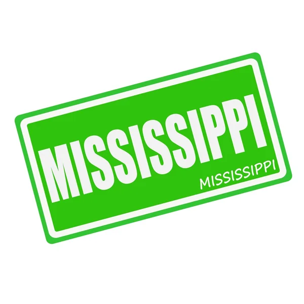 MISSISSIPPI white stamp text on green — ストック写真